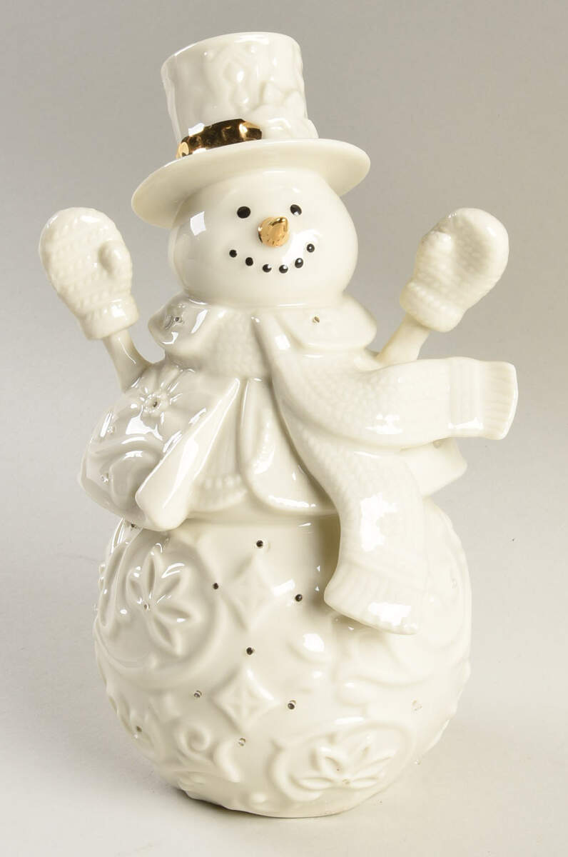 Brightly Shining Snowman Lit Figurine - Boxed by Lenox-1