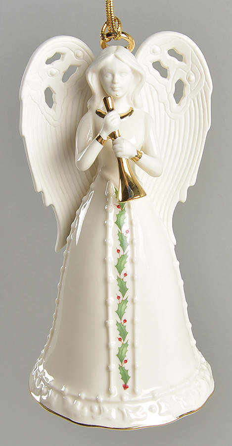 Holiday Angel Bell 2020-Angel Bell With Horn - Boxed by Lenox-1