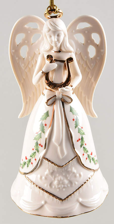 Holiday Angel Bell 2022-Angel Bell With Harp - Boxed by Lenox-1
