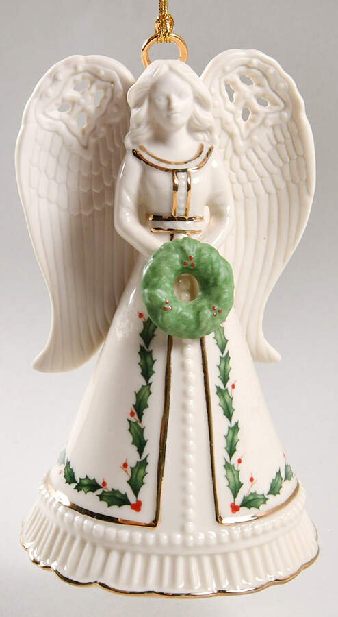Holiday Angel Bell 2018-Angel With Wreath - Boxed by Lenox-1