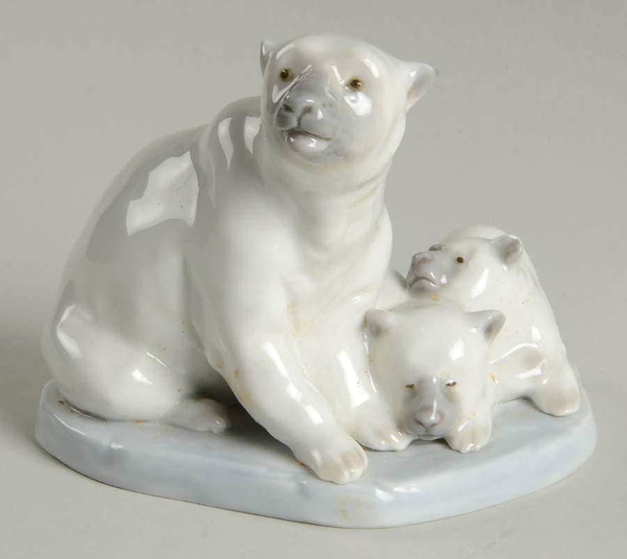 Miniature Animals Mini Polar Bear Family - Boxed by Lladro-1