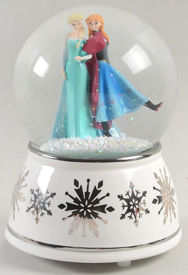 Frozen-Disney Elsa & Anna Snowglobe - Boxed by Lenox-1