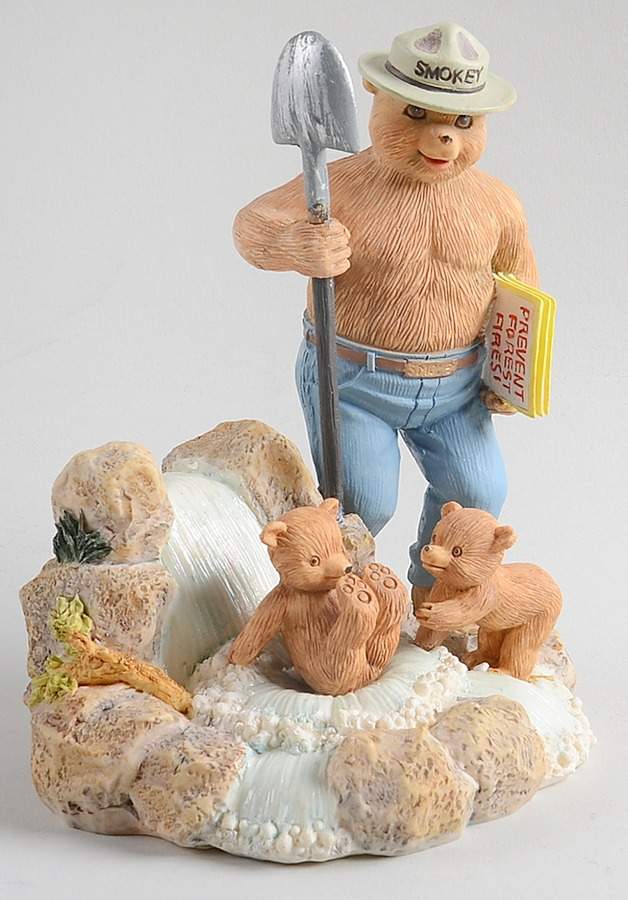 Smokey the Bear Smokey With Cubs - No Box by Lefton-1