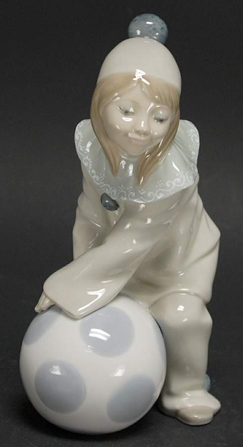 Pierrot Children Girl With Ball - Boxed by Lladro-1