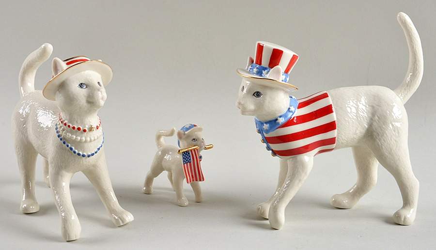 Classic Cat Collection Cat Family Patriotic Parade (Set Of 3) - No Box by Lenox-1