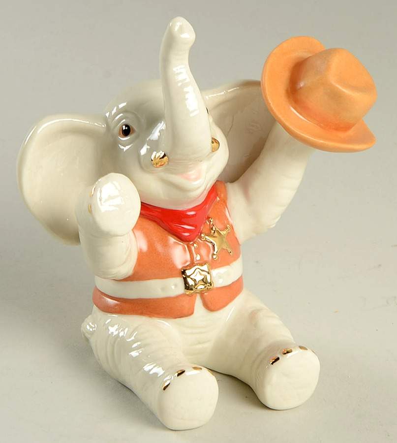 Mini Classic Elephants Cowboy Up! - No Box by Lenox-1
