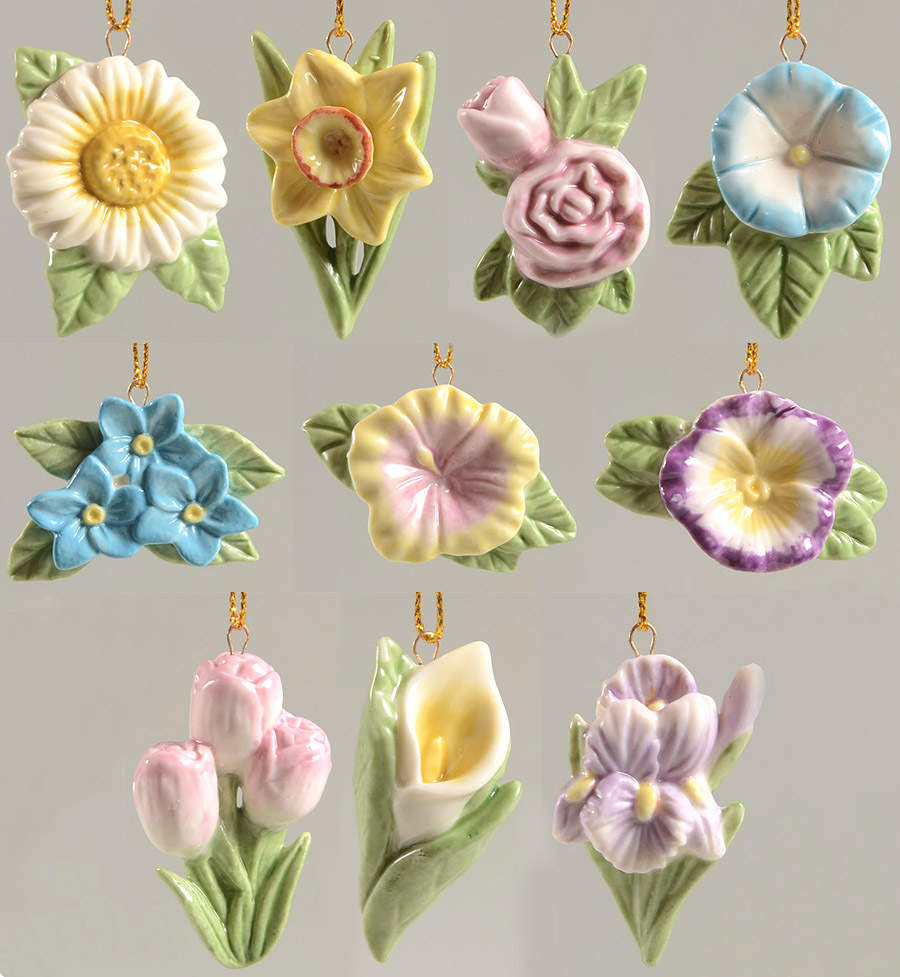 Celebrate Flowers Ornament Tree 10 Pc Ornament Set - With Box by Lenox-1