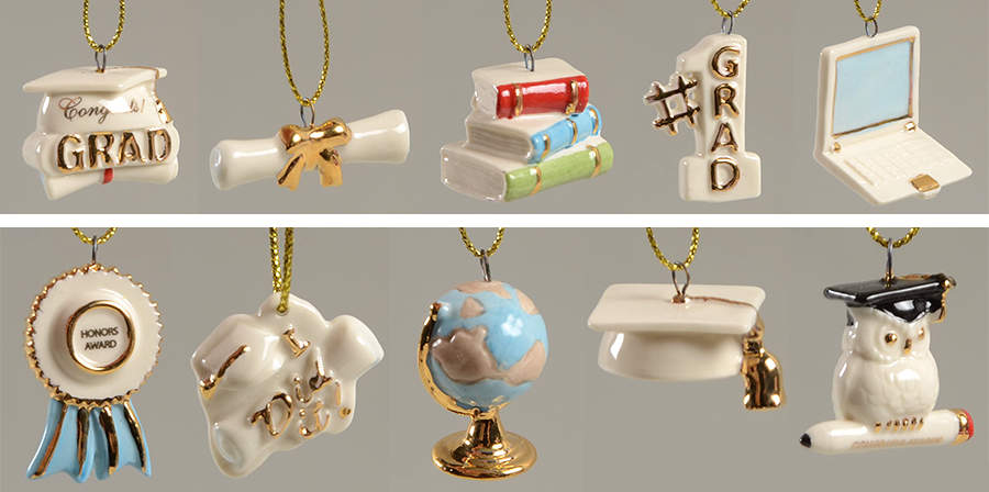 Graduation Ornament Tree Set 10 Pc Ornament Set - With Box by Lenox-1