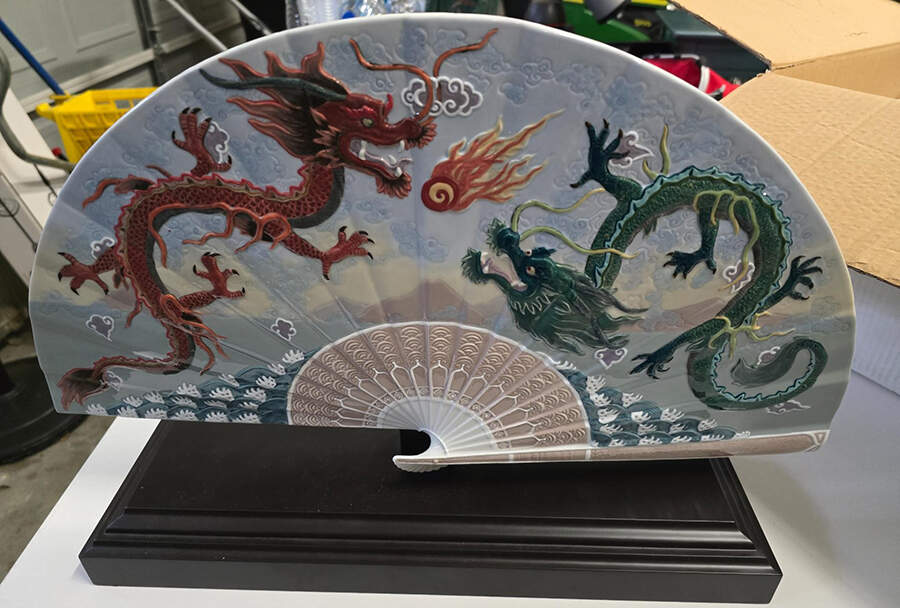 Asian Inspiration Imperial Dragon Fan - Boxed by Lladro-1