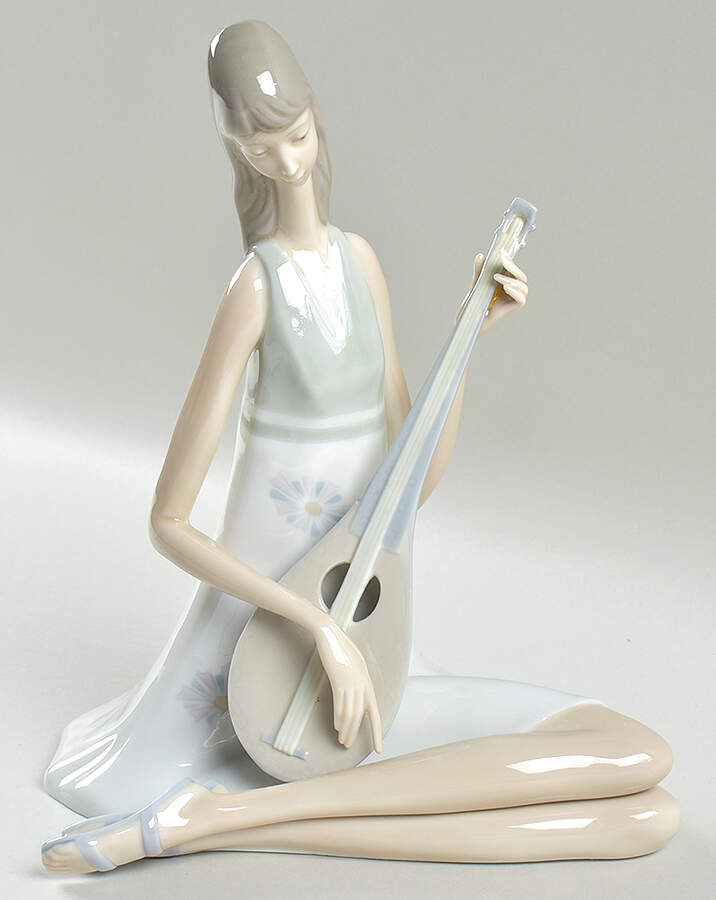 Musical Girl With Mandolin - No Box by Lladro-1