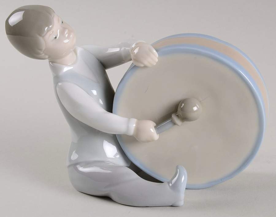 Musical Children Boy Playing Drum - No Box by Lladro-1