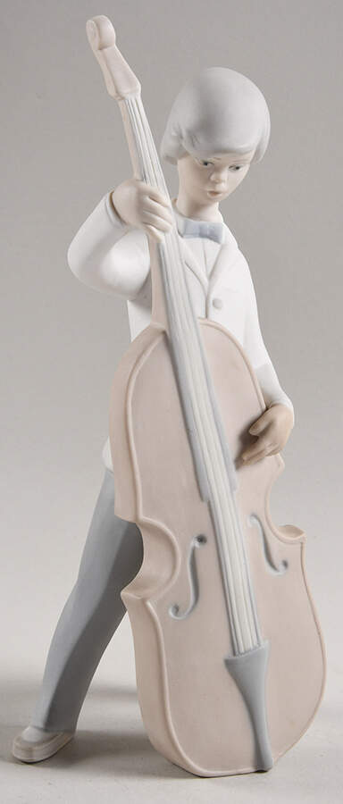 Musical Children Boy With Double Bass - Boxed by Lladro-1