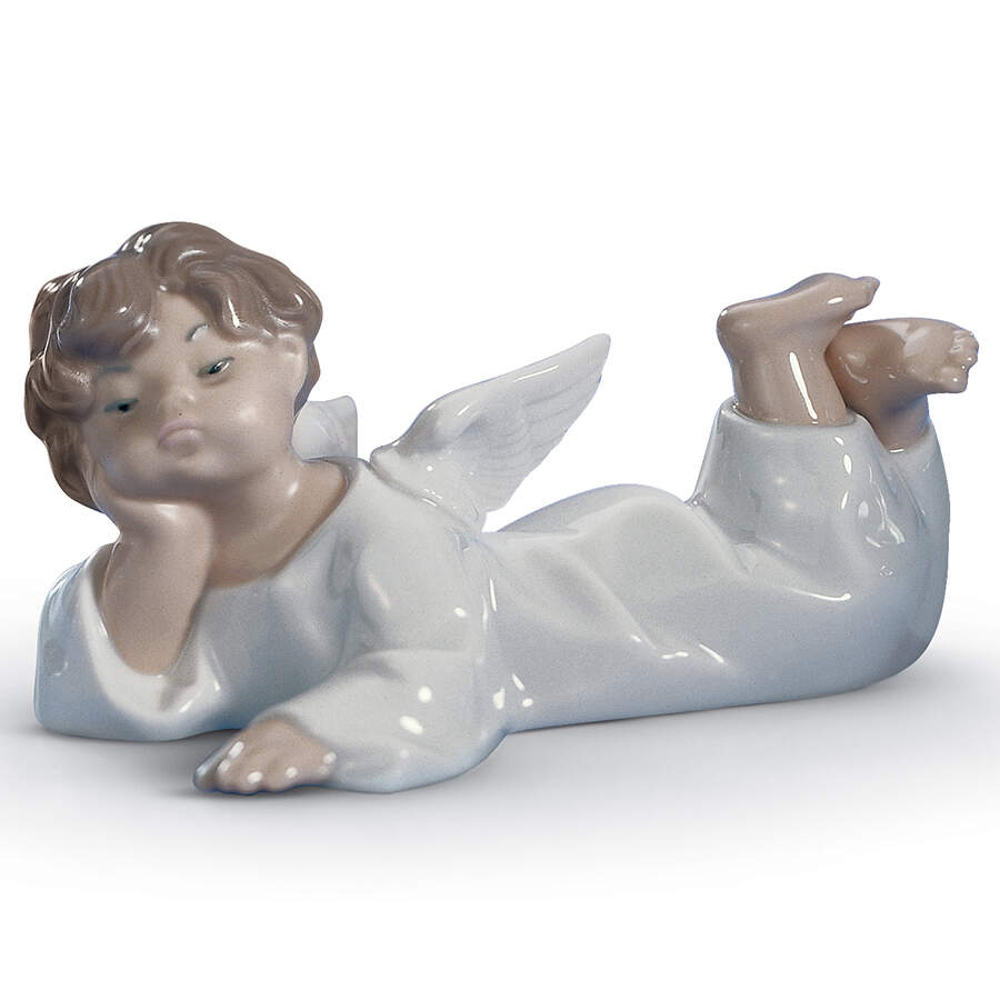 Little Angels in White Angel Reclining - Boxed by Lladro-1