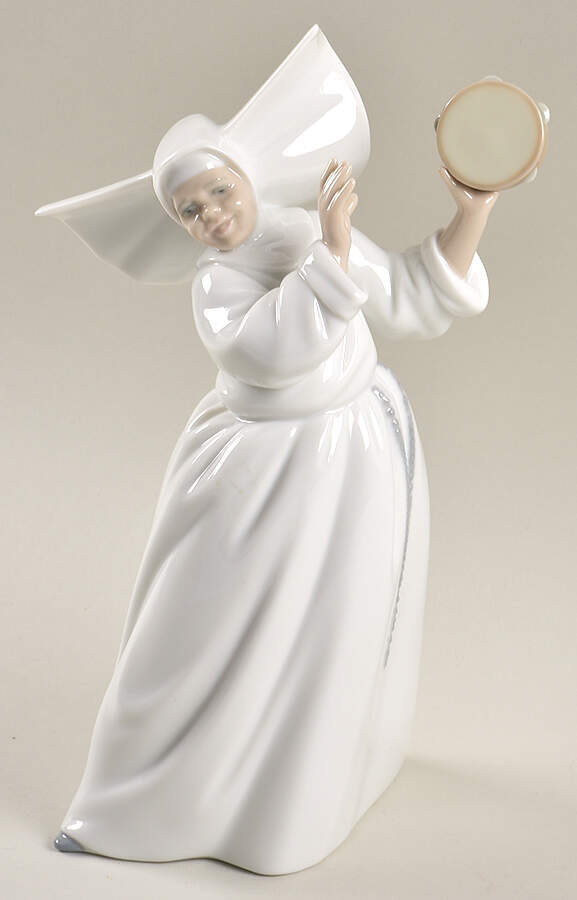 Nuns Sister With Tambourine - Boxed by Lladro-1