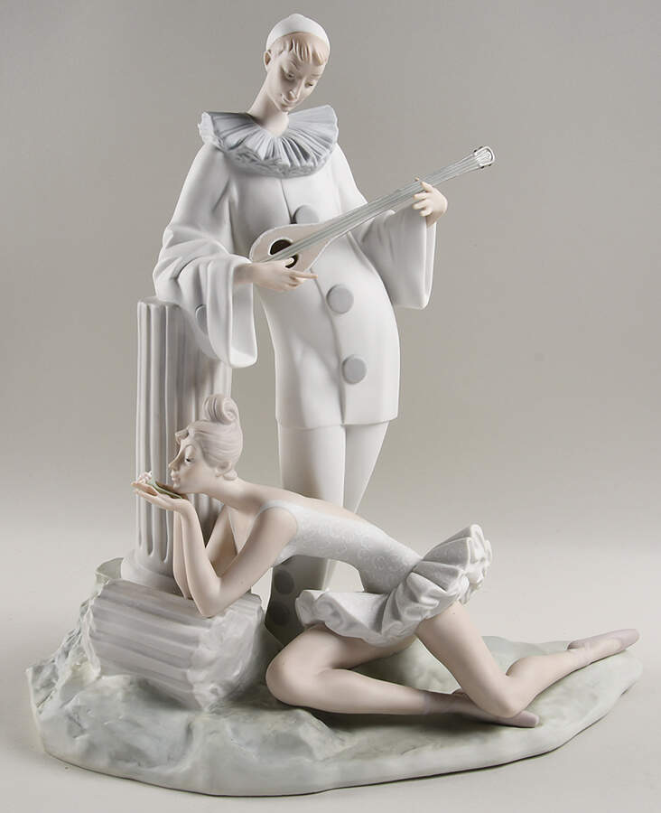 Commedia Dell'Arte Pensive Pierrot - No Box by Lladro-1
