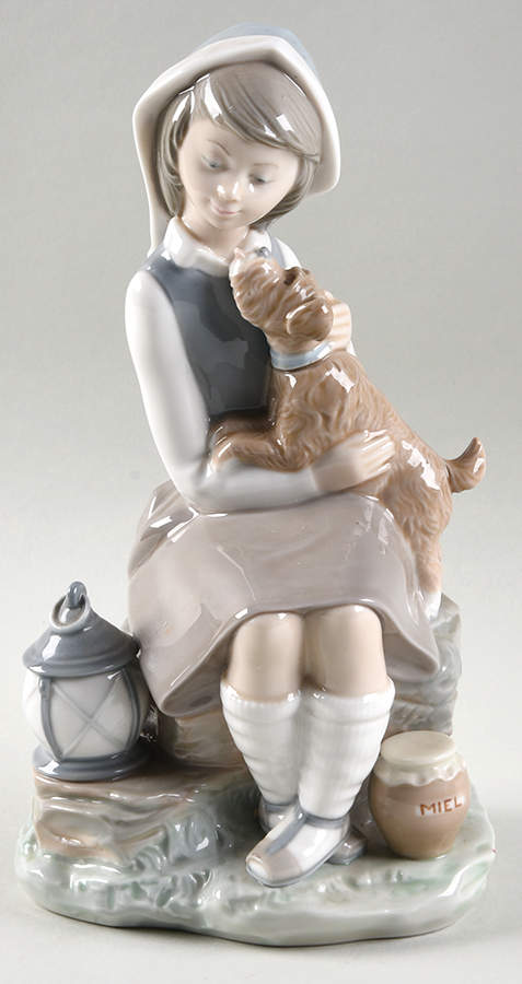 Children with Animals Girl With Lantern And Dog - Boxed by Lladro-1