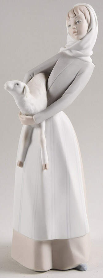 Children with Animals Girl With Lamb - No Box by Lladro-1