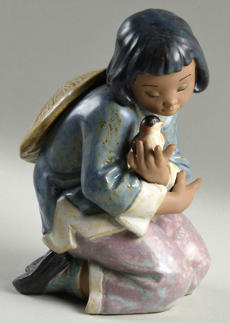 Children with Animals Friendly Sparrow - With Box Bx335 by Lladro-1