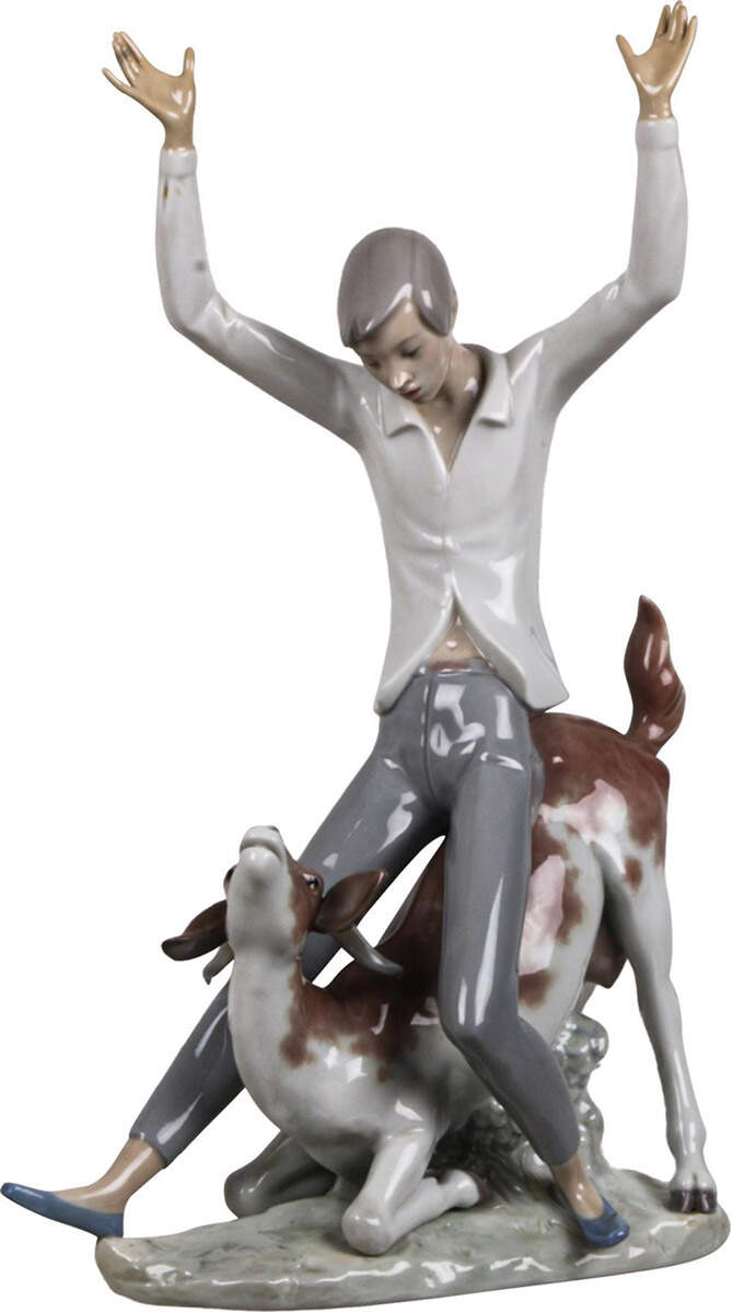 Children with Animals Boy With Goat - No Box by Lladro-1