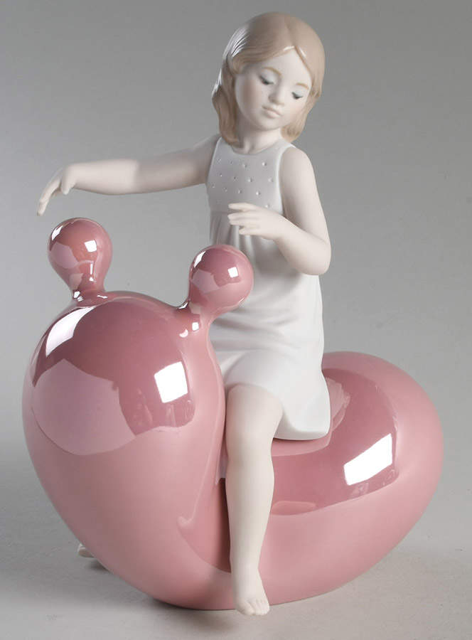 Children Playing My Seesaw Balloon Girl (Pink) - No Box by Lladro-1
