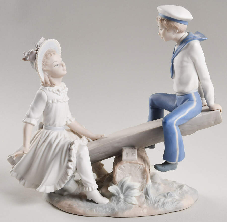 Children Playing See-Saw - Boxed by Lladro-1