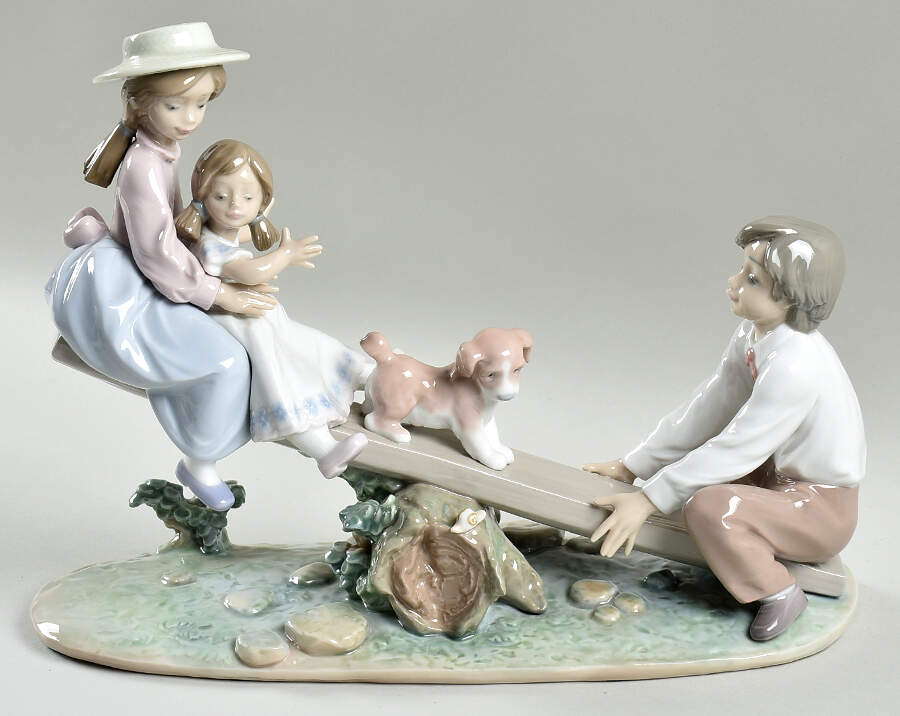 Children Playing Seesaw Friends - No Box by Lladro-1