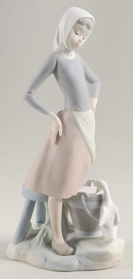 Women Working Girl With Milk Pail - Boxed by Lladro-1