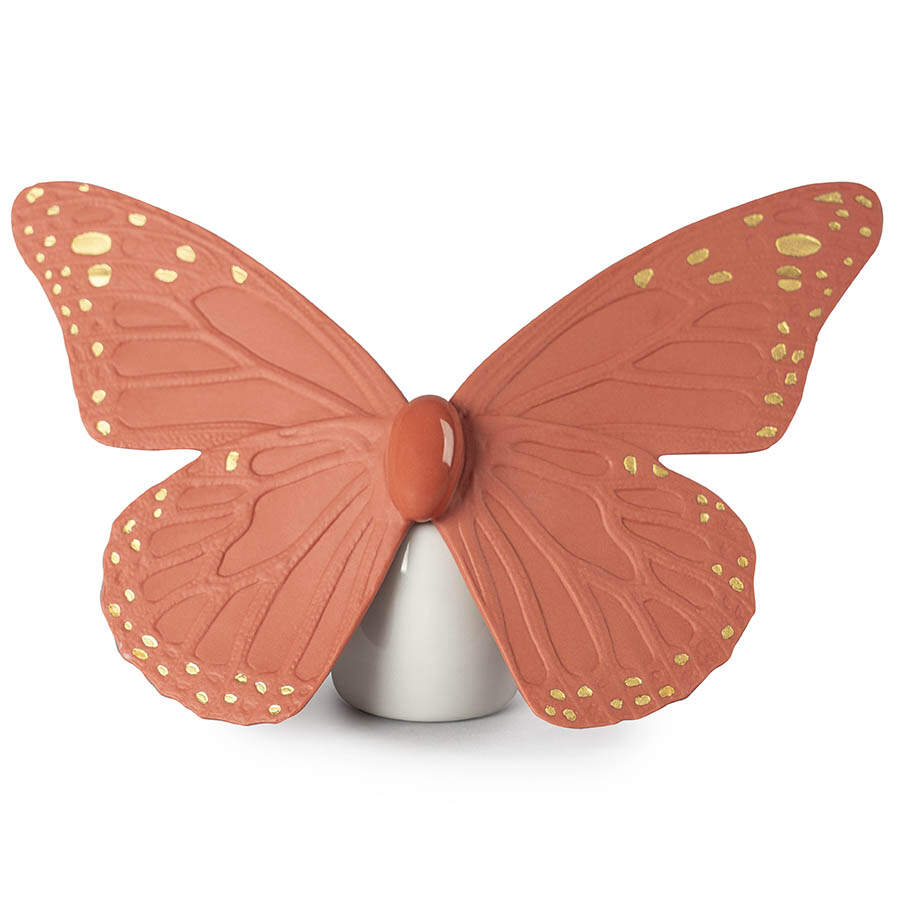 Butterflies Butterfly (Coral-Gold) - No Box by Lladro-1