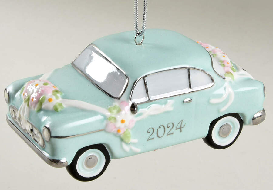 Just Married 2024-Vintage Car - Boxed by Lenox-1