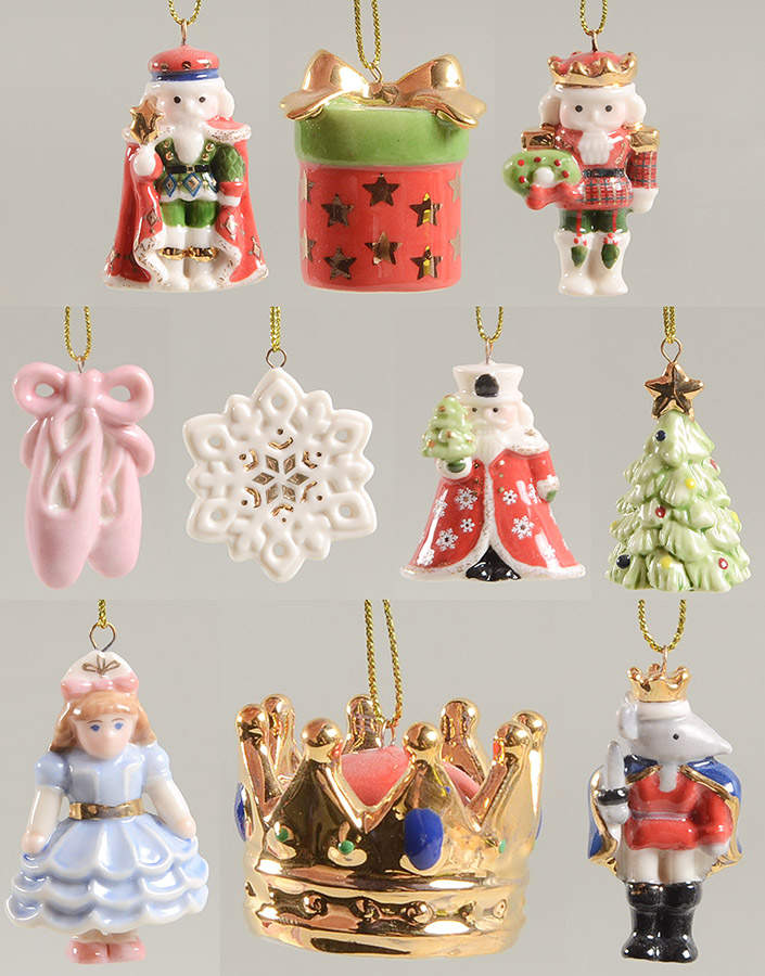 Nutcracker Ornament Tree Nutracker Ornaments - Set Of 10 - With Box by Lenox-1
