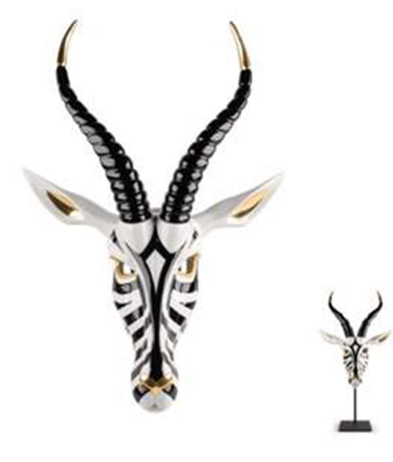 Fierce Portraits Collection Antelope Mask - Boxed by Lladro-1