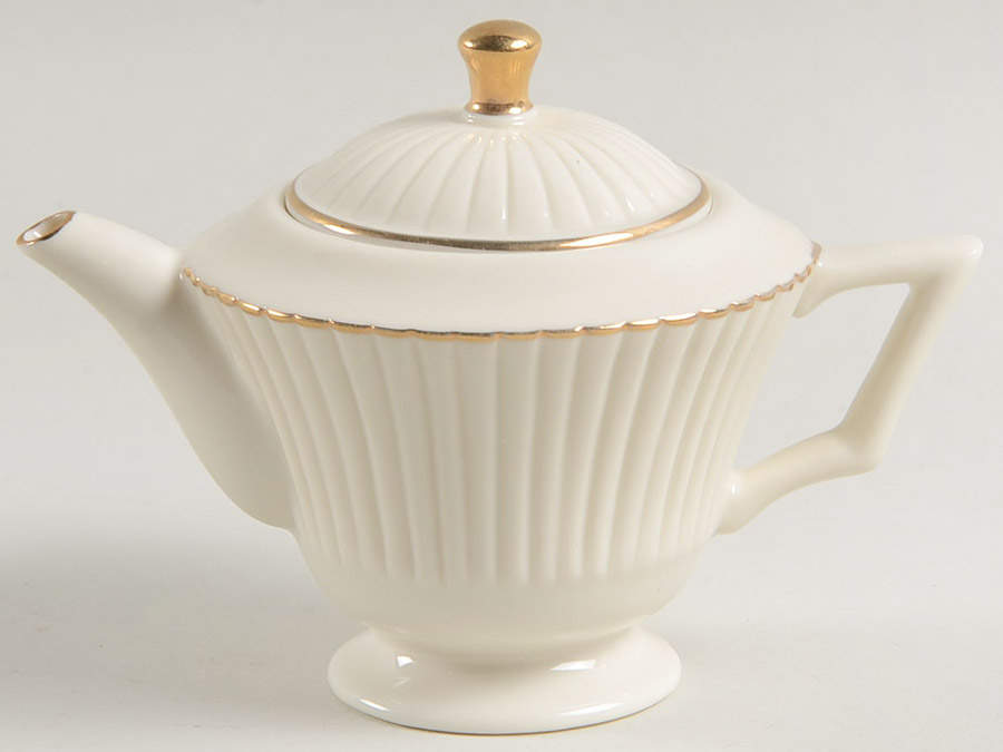 Vintage Miniature Teapot Collection Ribbed Small Spout Teapot - No Box by Lenox-1