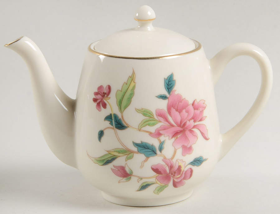 Vintage Miniature Teapot Collection Peony Flower Teapot - No Box by Lenox-1