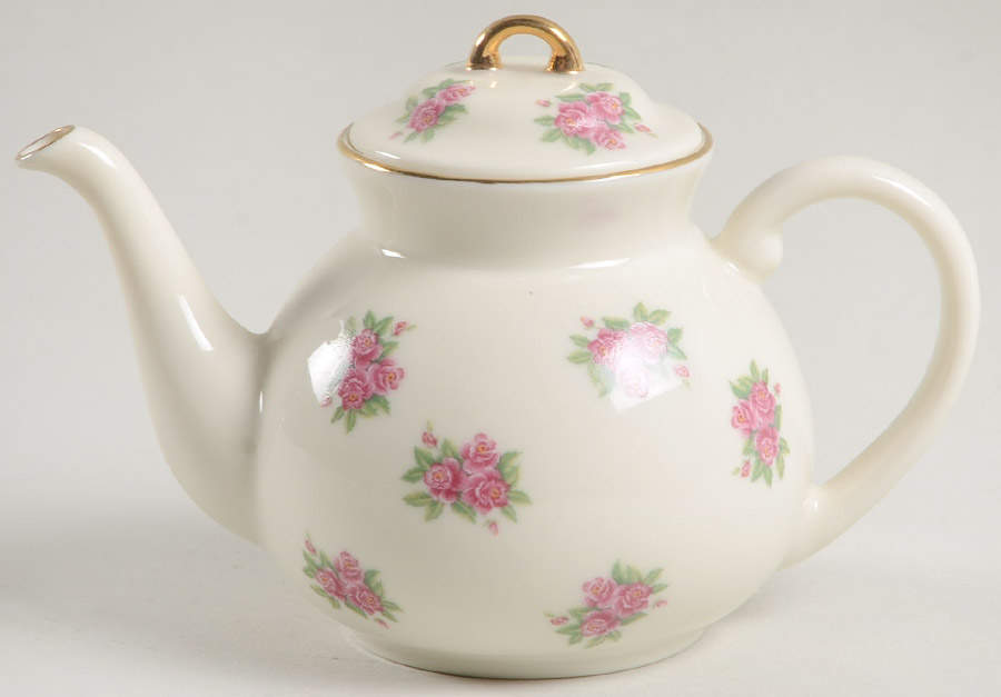 Vintage Miniature Teapot Collection Petite Rose Tepot  - No Box by Lenox-1