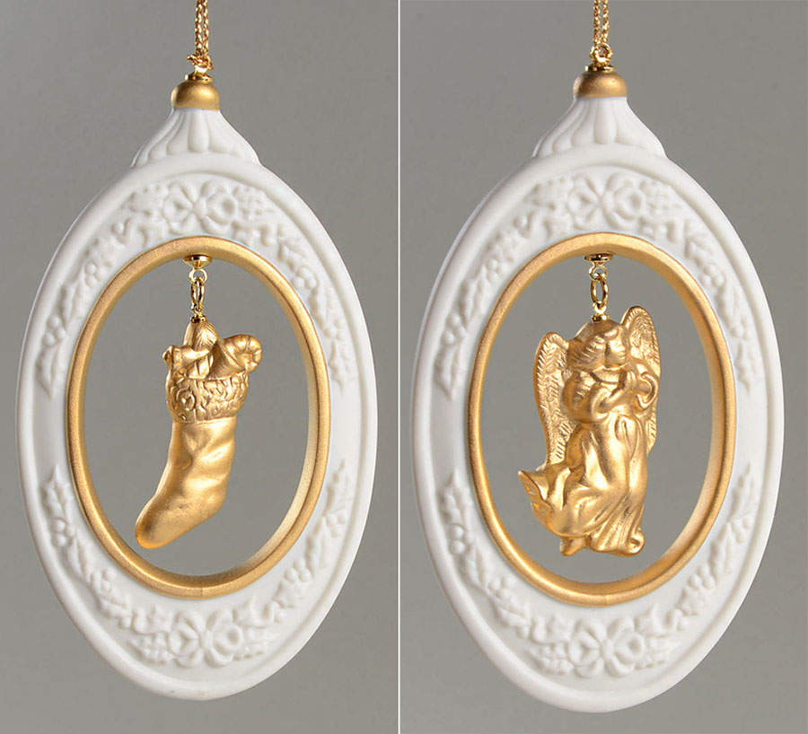 Golden Treasures of Christmas Angel/Christmas Stocking - Boxed by Lenox-1