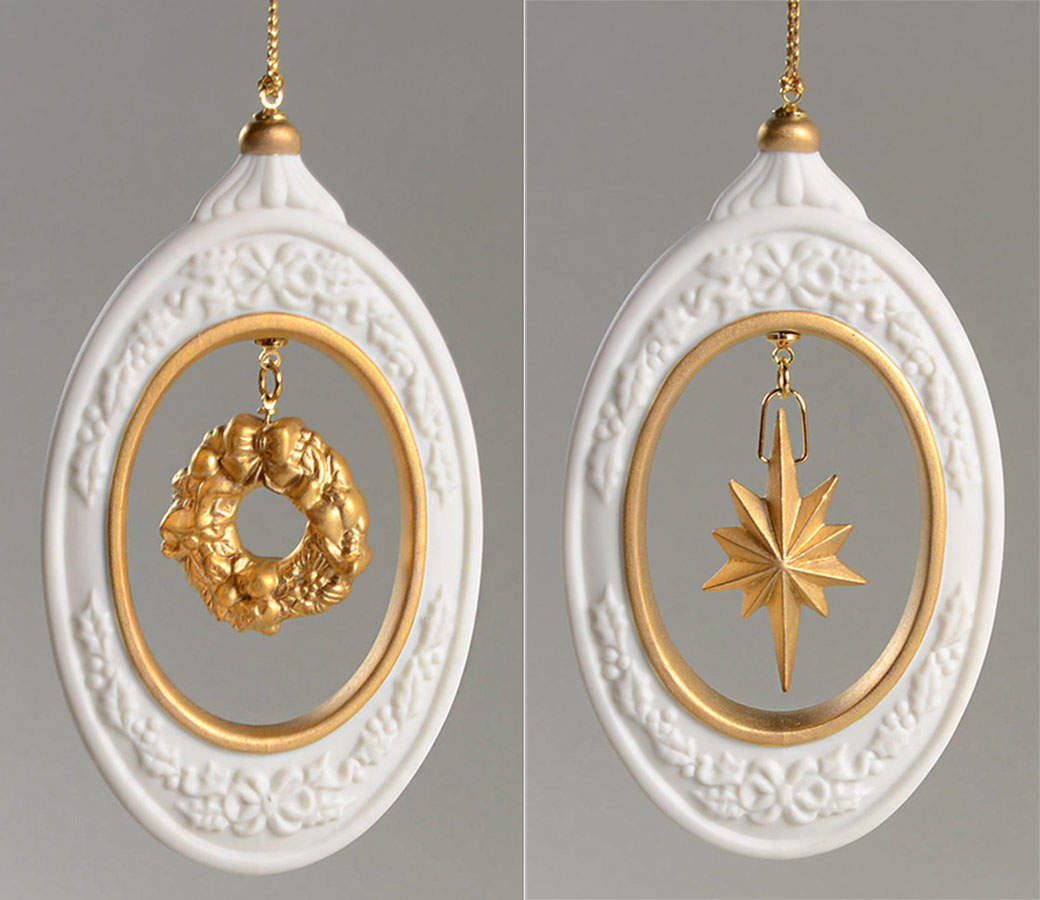Golden Treasures of Christmas Wreath/Star Set - Boxed by Lenox-1