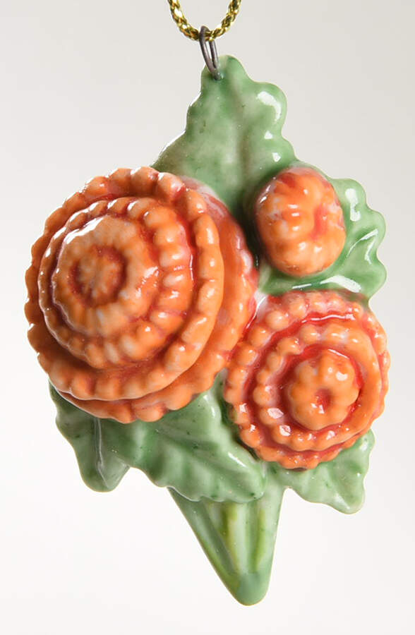 Harvest Impressions Ornament Tree Orange Zinnia - No Box by Lenox-1