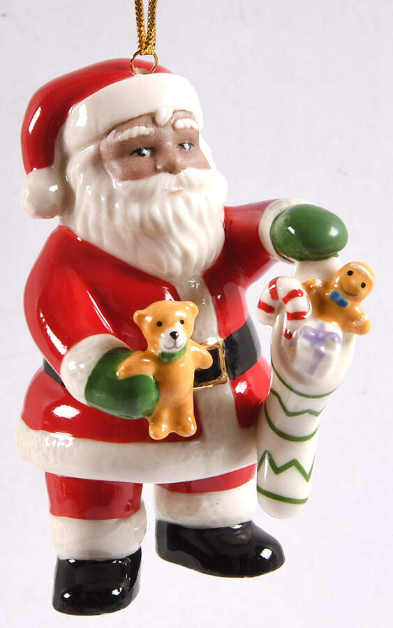 African American Santa Santa With Stocking - Boxed by Lenox-1