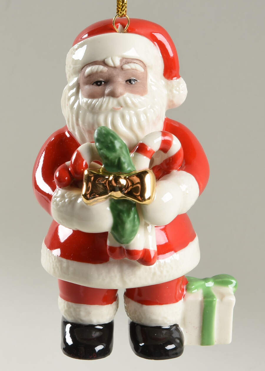 African American Santa Santa With Candy Cane - Boxed by Lenox-1
