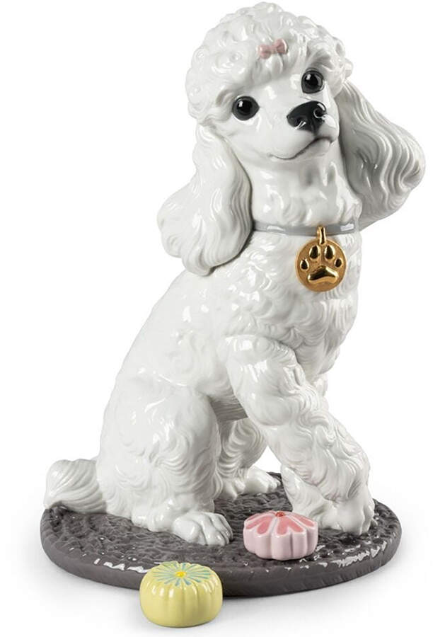 Dog and Candy Collection Poodle With Mochis Dog - Boxed by Lladro-1