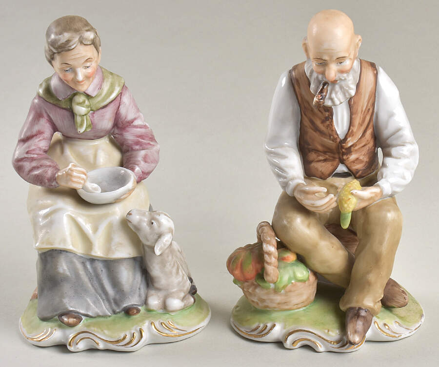 Lipper & Mann Figurines Grandma & Grandpa Farmers-Pair - No Box by Lipper & Mann (L & M)-1