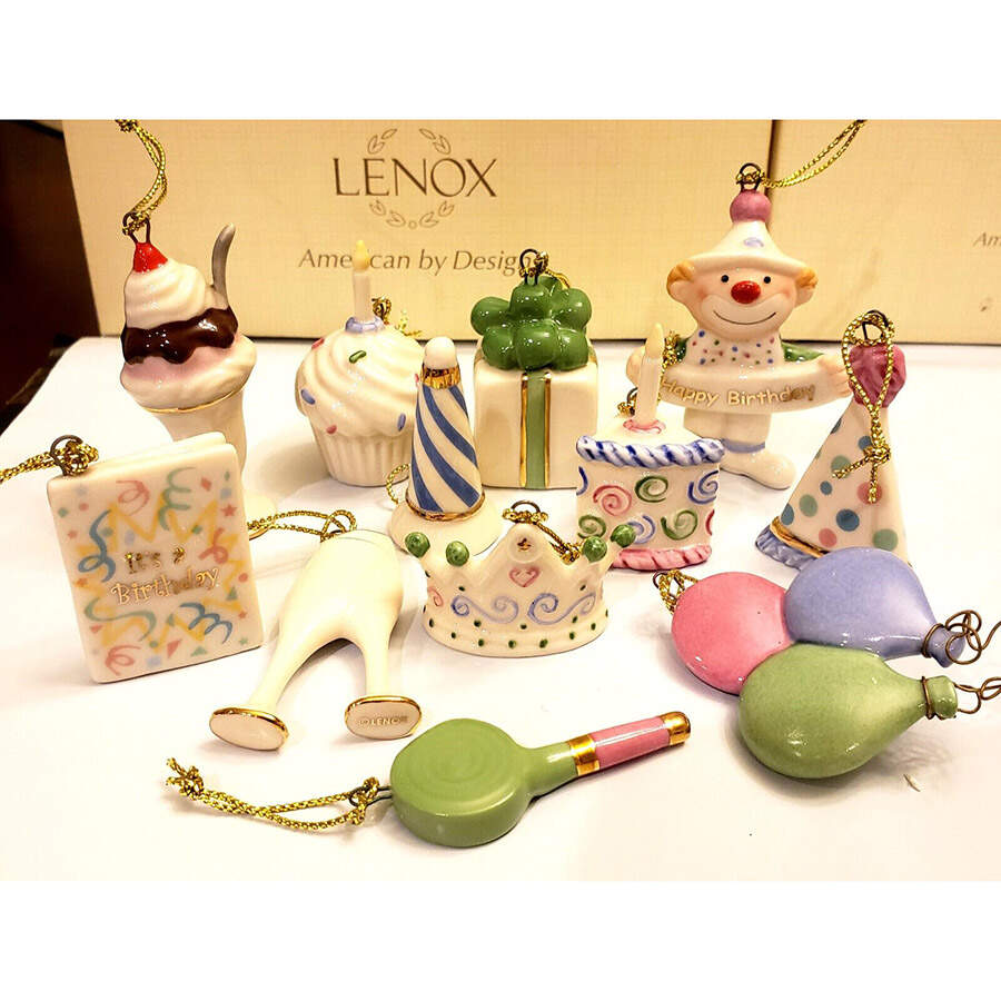 Happy Birthday Tree 12 Piece Ornament Set - With Box by Lenox-1