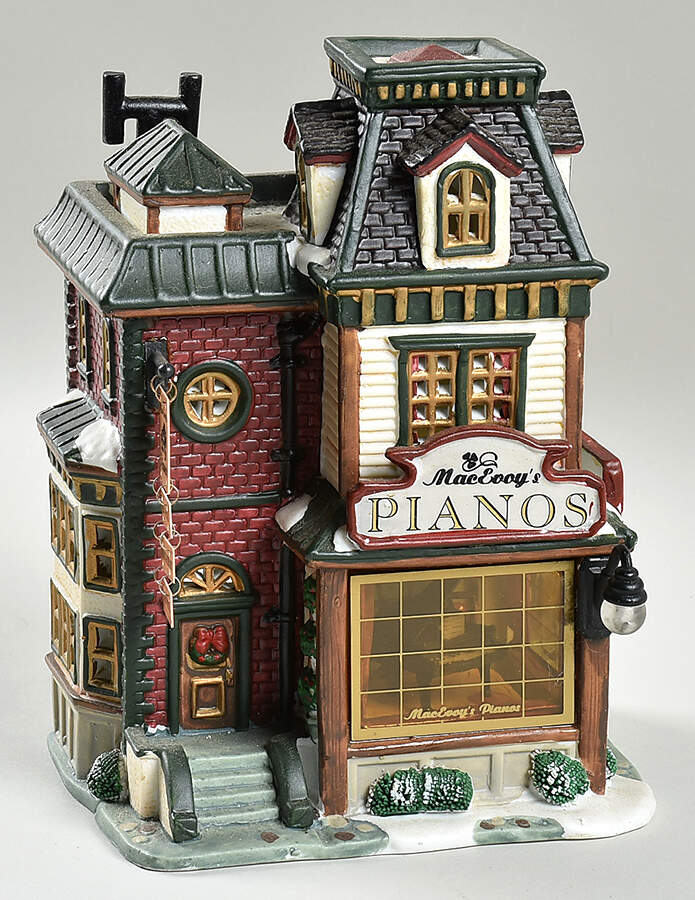 Caddington Village Mac Evoy's Pianos - With Box Bx687 by Lemax-1