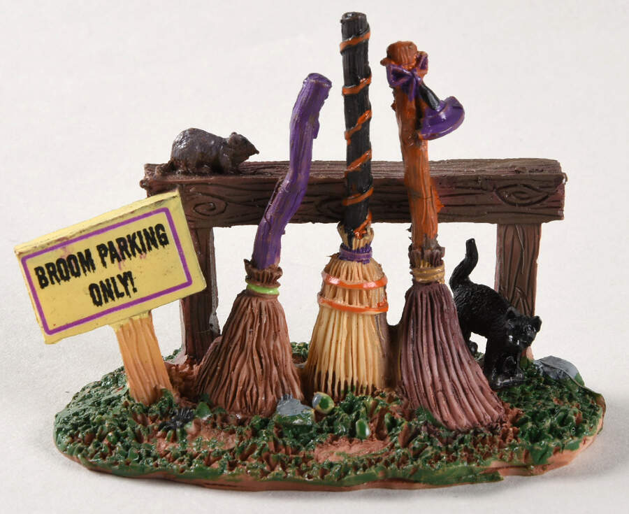 Spooky Town Broom Parking Rack - Nb840, No Box by Lemax-1
