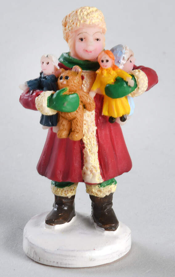 Lemax Village Figurines Girl In Santa Coat With Toys - Nb807, No Box by Lemax-1