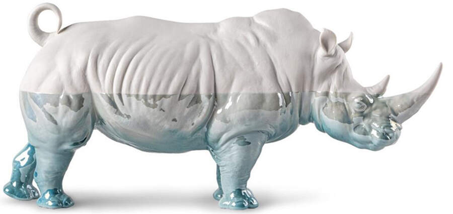 Underwater White Rhino - Boxed by Lladro-1