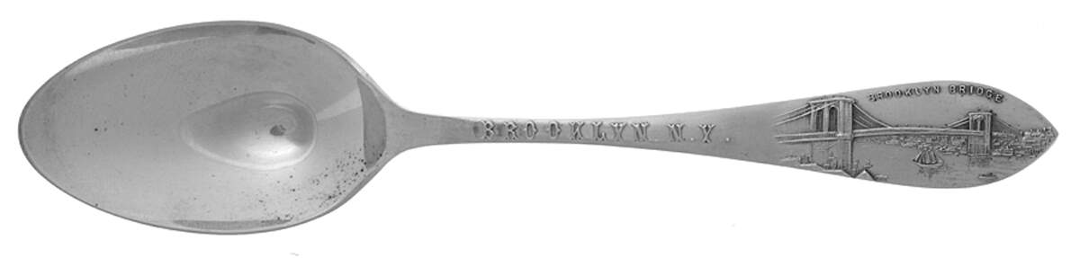 State and Cities Souvenir Spoon New Your - Brooklin Bridge - No Box by Lunt Silver-1