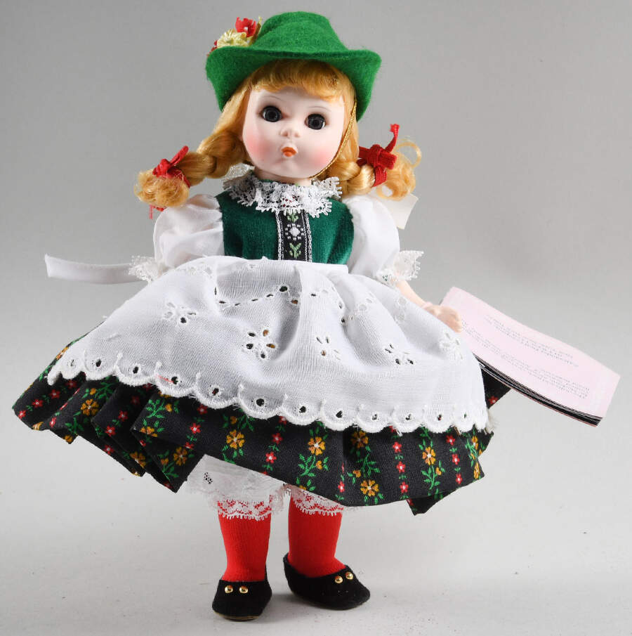 International-8" Doll Austria Girl -Black Skirt Yellow Red - With Box by Madame Alexander-1