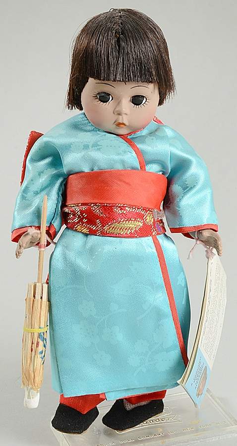 International-8" Doll Japan-Blue Kimono-Red Sash - With Box by Madame Alexander-1