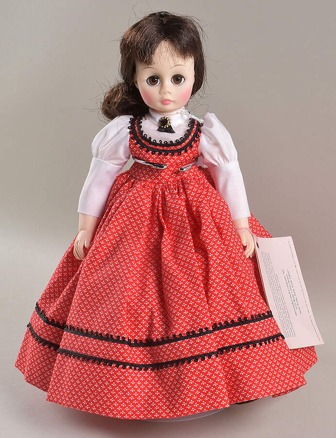 Little Women Jo-Red Print,Dark Brown Hair - No Box by Madame Alexander-1